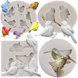 Moule En Silicone Au Chocolat Fondant D'oiseau 4 Pièces Pour Décoration De Gâteau De Cupcake Candy Gum Paste Edition - Neuf
