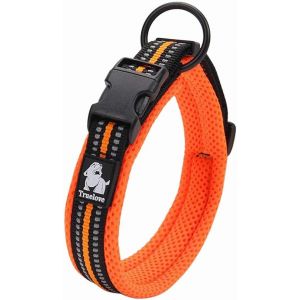 Chicslick-Collier De Chien R&eacute;fl&eacute;chissant R&eacute;glable Nylon Solide Confort Rembourr&eacute; Colliers Pet Classic Tlc5011(Orange,2xl)[X1873] - Neuf