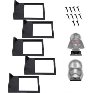 KALANKA-5pcs Support d'Affichage Mural pour Casque Blocs Construction, Étagère Suspendue Solide & Élégante avec Vis pour Toutes Tailles Standard - Neuf