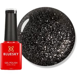 Maa-Bluesky Abyss Vip03 Vernis À Ongles Gel Noir À Paillettes Fines Foncé Résistant À L'écaillage 5 Ml (Nécessite Un Séchage Sous Une Lampe Uv Led) - Neuf