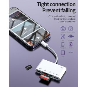 Lecteur De Carte Sd Tf Universel Multi-Ports 4 En 1, Lecteur De Carte Micro Sd, Lecteur De Carte Sd, Lecteur De Carte Mémoire Haute Vitesse, Appareil Photo Pour Android, Tablette, Pc Et Ordinateur - Neuf