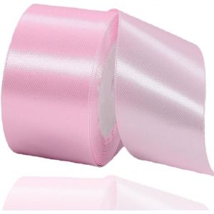 Ruban De Satin Rose 50 Mm X 22 M - Pour D&eacute;coration De Cadeau De Mariage, De Bapt&ecirc;me Et D'anniversaire - Neuf
