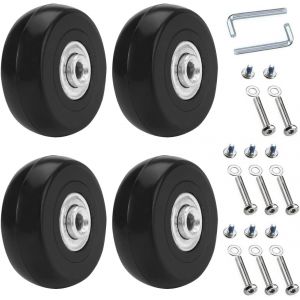 50 x18mm Roues Valise Universelle De Rechange pour Bagages 4 pièces,Caoutchouc Métal Valise Kit pour Valise,Chariot à Main,Poussette - Neuf