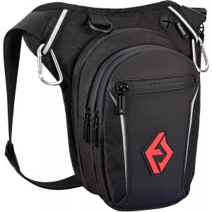 ERYI-Sacoche De Jambe Moto Capacité Extensible, Sac Banane Femme Homme Avec Bande Réfléchissante, Ceinture Et Sangle De Jambe Réglables, 2 Mousquetons Pour Randonnée Pêche Noir - Neuf