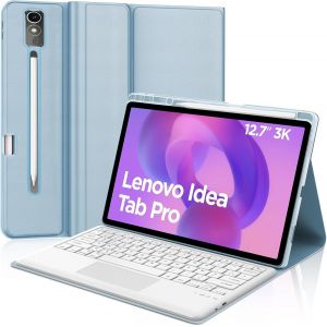 Clavier avec Trackpad pour Lenovo Idea Tab Pro 12.7"" 2025, AZERTY Français Clavier Détachable avec Pavé Tactile e Porte-Crayon pour Lenovo Idea Tab Pro 12.7"" 2025, Bleu Ciel - Neuf
