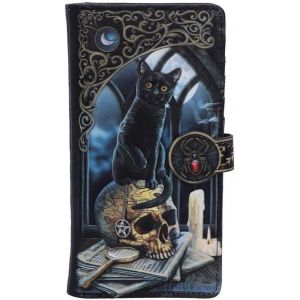 Lisa Parker Spirits Of Salem Portefeuille En Cuir Synth&eacute;tique Avec Motif T&ecirc;te De Mort En Relief Noir 18,5 Cm - Neuf