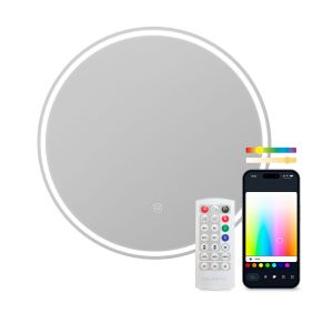 Miroir de salle de bain LED KSIX Oasis E &Oslash; 70 cm 36 W 1000 lm avec t&eacute;l&eacute;commande - Neuf