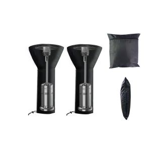 Lot de 2 housses imperm&eacute;ables en tissu Oxford pour chauffage d'ext&eacute;rieur, compatibles avec la plupart des chauffages ronds sur pied. - Neuf