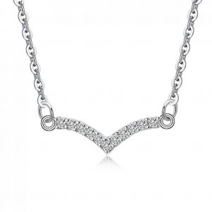 Femmes Mode Zircon Wild Goose Forme Pendentif Cuivre Cha&icirc;ne Collier Bijoux Cadeau (Argent) - Neuf