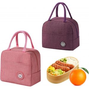 Deux Pi&egrave;ces Lunch Bag Isotherme, Double Couche &Eacute;paissie Sac Repas, Pliable Sac Gamelle Travail, Adapt&eacute; Aux Pique Niques, Au Bureau Et &Agrave; L'&eacute;cole - Neuf