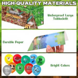 CAUC-Decoration Anniversaire 9 Ans, 42 Pcs Kit de D&eacute;coration de F&ecirc;te d'Anniversaire, Anniversaire D&eacute;coration de F&ecirc;te, Banni&egrave;res d'Anniversaire, Ballon en Aluminium, Ballons, Nappes, Decoration Gateau - Neuf