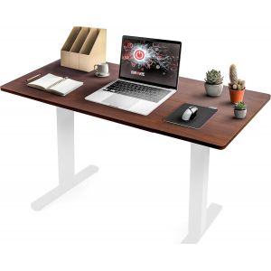 Duronic Tt160 Wt Plateau Pour Bureau Assis Debout De 160 Cm | Structure Réglable En Hauteur Vendue Séparément Tm51 Ou Tm61 | Effet Bois De Noyer - Neuf