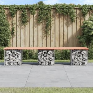 Prolenta Premium - Banc De Jardin Design Gabion 203x44x42cm Bois Massif De Douglas - Neuf