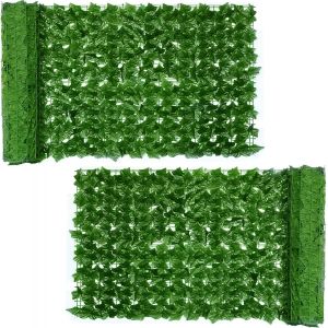 Nouvelhorizonstore-Lot De 2 Rouleaux De Cl&ocirc;ture De Jardin - 3 X 0,5 M - Feuilles De Lierre Artificielles - Cl&ocirc;ture De Jardin - Panneaux Muraux Pour Plantes Artificielles - Neuf