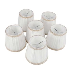 Abat-jour pour lustre,uniquement pour ampoules &agrave; bougie,lot de 6,blanc - Neuf