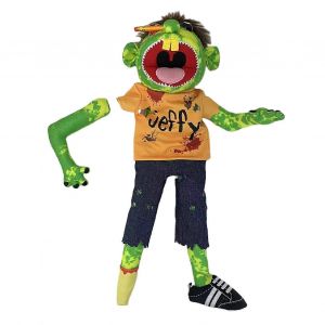 Peluche marionnette Jeffy, petite marionnette Jeffy, marionnettes amusantes et espiègles avec bouche fonctionnelle, pour enfants, garçons et filles, jeux de rôle, Storytelli-40CMzombi - Neuf