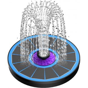 Fontaine Solaire 2025 Upgraded,3.5W Solaire Flottant Extérieur Fontaine Pompe Bassin Solaire avec 8 Buses pour Bain d'oiseaux,Étang,Piscine,Patio,Jardin Fontaine,Décoration de Jardin - Neuf