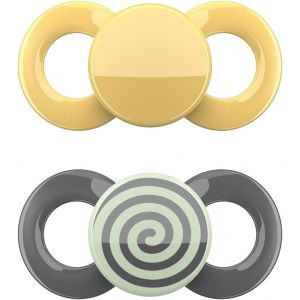 Day & Night Sucette Lot De 4-Taille 3 &Agrave; Partir De 14 Mois-Sucette En Silicone Respectueuse Des Dents Et De La M&acirc;choire-Orange & Gris Avec Spirale-Fabriqu&eacute; En Allemagne - Neuf