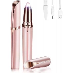 Epilateur Sourcil,Rasoir &Eacute;lectrique Femme,&Eacute;pilateur Visage Femme Indolore Avec Led Et Brosse Rasoir &Eacute;lectrique Rechargeable Pour Epilation Sourcil Visage L&egrave;vres Bikini Bras - Neuf