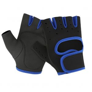 Gants D'halterophilie Unisexes Demi-Doigts, Antiderapants, Respirants, Pour Entrainement Et Fitness, Bleus Et Noirs, Taille M - Neuf