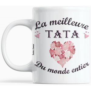 Eryi-Cadeau Noel Tata Anniversaire Mug La Meilleure Tata Du Monde Entier Idée Cadeau Pour Tante Message Unique Pour Noël Fêtes De Fin D'année Avec Un Coeur Tasse Originale Pour Tati D'amour - Neuf