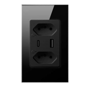 Brésil WiFi Smart Wall Socket fonctionne pour Alexa (noir) - Neuf