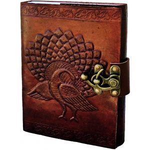 Kaxdl-Peacock Journal Antique Fait À La Main Pour Les Étudiants Bureau Cadeau De Voyage Cahier De Note Journal En Cuir Carnet De Croquis Dessin Journal Taille 5x7 Pouces|12x 17cm|A6 - Neuf