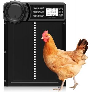 Vornixorsarlshopporte Poulailler Automatique Avec &Eacute;cran Lcd Programmable &Eacute;tanche, Porte Automatique Poulailler En Alliage D'aluminium, Aliment&eacute; Par Batterie, Commande De Minuterie, Fonction Anti-Pinc - Neuf