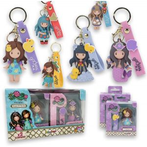 KAL-Funny Box Santoro Gorjuss Key Ring, 2 Porte-Clés Colorés Avec Breloque À Accrocher Au Sac À Dos De L'École, Au Sac À Main De L'Enfant, Au Trolley - Gadgets Et Nouveautés, Jeux En Kiosque - Neuf