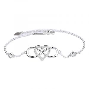 Bracelet Fin Infini Pour Femme En Oxyde De Zirconium, Symbole De L'infini, Bracelets Infinis R&eacute;glables Pour La F&ecirc;te Des M&egrave;res Ou La Saint-Valentin - Neuf