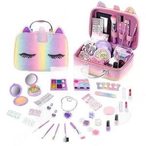 C Kit de Maquillage Enfant Filles 30PCS Lavable cosmétiques Jouets éducatifs Cadeau Noël Anniversaire Palette Maquillage Enfant - Neuf
