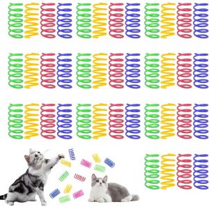 Subzonal-40 Pièces Jouet Ressort Pour Chat, Colorful Spirale Jouets A Ressort Pour Chats, Chatons Jouets À Ressort En Plastique, Jouets Pour Chats Interactifs, Jouets De Mâcher Pour Chat, 4 Couleurs - Neuf
