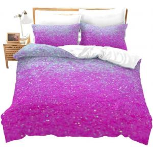 Housse De Couette Style Simple De Mode De Paillettes Roses Xcm Ensemble De Literie D Motif Enfant Housse De Couette Taie D'oreiller Twin Queen K - Neuf