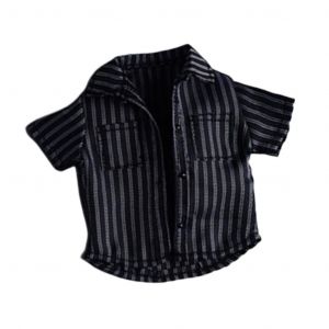 Chemise Ample À Rayures Et Manches Courtes Pour Soldat, Costume En Tissu Noir, Échelle 1/12 - Neuf