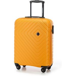 Valise Cabine Bagages Cabine Valise de Voyage Bagage à Main Valise Rigide en ABS avec 4 roulettes Pivotantes Serrure à Combinaison Poignée Télescopique Cube Line Taille M Orange - Neuf