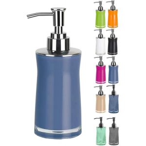 KAL-Distributeur De Savon Liquide ¿Sydney¿ Acrylique Distributeur De Lotion Avec Doseur En Acier Inoxydable Capacité 200 Ml (Øxh): 7 X 18,5 Cm - Bleu - Neuf