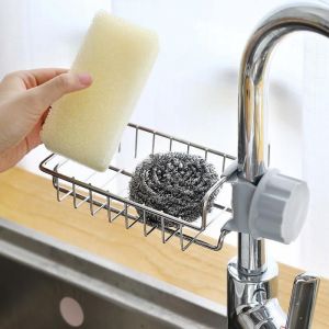 Étagères de rangement pour accessoires de salle de bain en acier inoxydable, organiseur d'évier de cuisine, porte-savon pour shampoing, antirouille et sans perçage pour barre de douche de 20 à 25 mm - Neuf