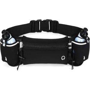 Asfasfq-Flintronic Ceinture Running, Sac Banane Sport Belt Avec 2 Gourdes, Ceinture D¿Hydratation Réglable Homme Femme Smartphone Escalade Randonnée Voyage - Neuf
