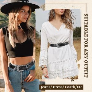 Tzf-Ceinture Western Vintage Avec Boucle Pour Homme Et Femme, Ceinture De Cowgirl, Ceinture Western, Cadeau Festif - Neuf