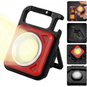 Mini Lampe Torche Led, Lampe De Travail Led Rechargeable, 800 Lumens, Lampe De Travail Magn&eacute;tique Pour Chevet, Atelier, Urgence, Lampe D'ext&eacute;rieur Rouge - Neuf