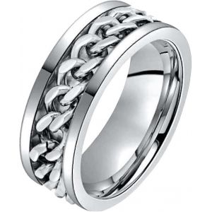 Rotation Cha&icirc;ne Promesse Anneaux Pour Femmes Hommes - Premium Alloy Cha&icirc;nes Multi-Fonction Bouteille De Bi&egrave;re Bague Bijoux Cadeau Accessoire Taille 6-13 (Argent, 8) - Neuf