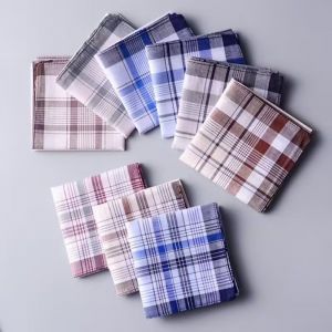 Ensemble De Mouchoirs En Coton Rétro Classiques Pour Hommes, Mouchoirs À Rayures, Cadeaux Pour La Fête, Banquet De Mariage, 5 Pièces -Ouragan X - Neuf