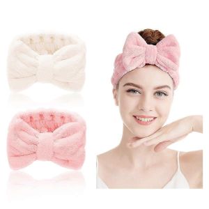 Bowknot Hairbands - Bandeau Cosmétique Bandeau De Maquillage Flanelle Couvre-Chef Élastique Femmes Filles Cosmétique - Neuf
