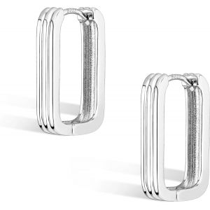 Kal-Boucles D'oreilles En Argent 925 Femmes, Petites Boucles D'oreilles Créoles Hypoallergéniques Mini Boucles D'oreilles Épaisses Petites Boucles D'oreilles Huggie Petites Larges Créoles - Neuf