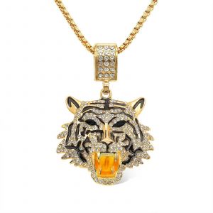 Collier Tigre En Strass Style Punk - Neuf