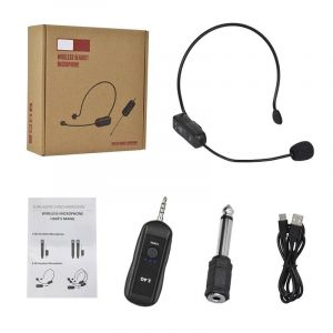 Ensemble De Microphones Lavalier Sans Fil Mont&eacute;s Sur La T&ecirc;te,Transmetteur Avec R&eacute;cepteur Pour Amplificateur,Haut-Parleur Vocal,Guide Touristique D'Enseignement,2.4G.1 To 1. - Neuf