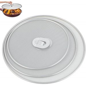 Jexnovashop-3 Pi&egrave;ces Couvercle Anti &Eacute;claboussures En Acier Inoxydable, Couvercles Pour Casseroles Et Po&ecirc;les, Protection Contre Les Graisses Et Les Liquides Pour Cuisine (33cm, 29cm, 25cm) - Neuf