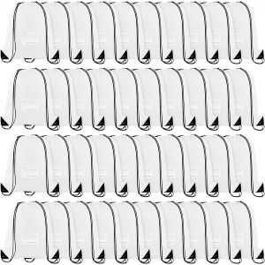 Acdsgd-Lot De 40 Sacs &Agrave; Cordon De Serrage, Sac &Agrave; Dos &Agrave; Cordon De Serrage, Sac &Agrave; Dos De Sport Pour Femmes Et Hommes - Blanc, Blanc, Taille Unique - Neuf