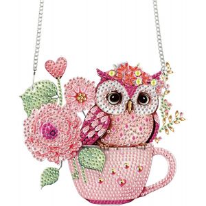 Ayuhr-Diamond Painting Pendentif Broderie Diamant Pendentif Diamant Painting Attrape-Soleil Diamant Painting Pendentif Diamond Painting Ornement Suspendu Décoration De Fenêtre, Mur Chouette - Neuf