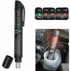 Testeur de liquide de frein, testeur de frein automatique à 5 LED, testeur de frein de véhicule automatique pour DOT3 DOT4 (piles non incluses) - Neuf